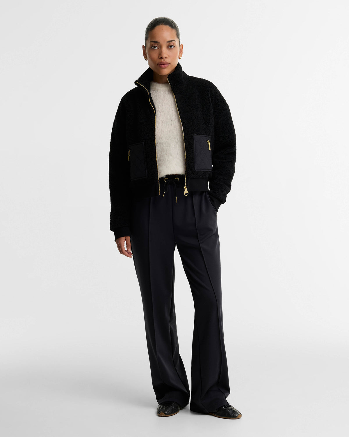 Barbour International Gea Womens Fleece - Black | CHO | Designer Womens Fleece Jackets