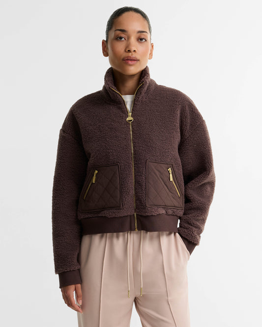 Barbour International Gea Womens Fleece - Truffle | CHO | Designer Womens Fleece Jackets
