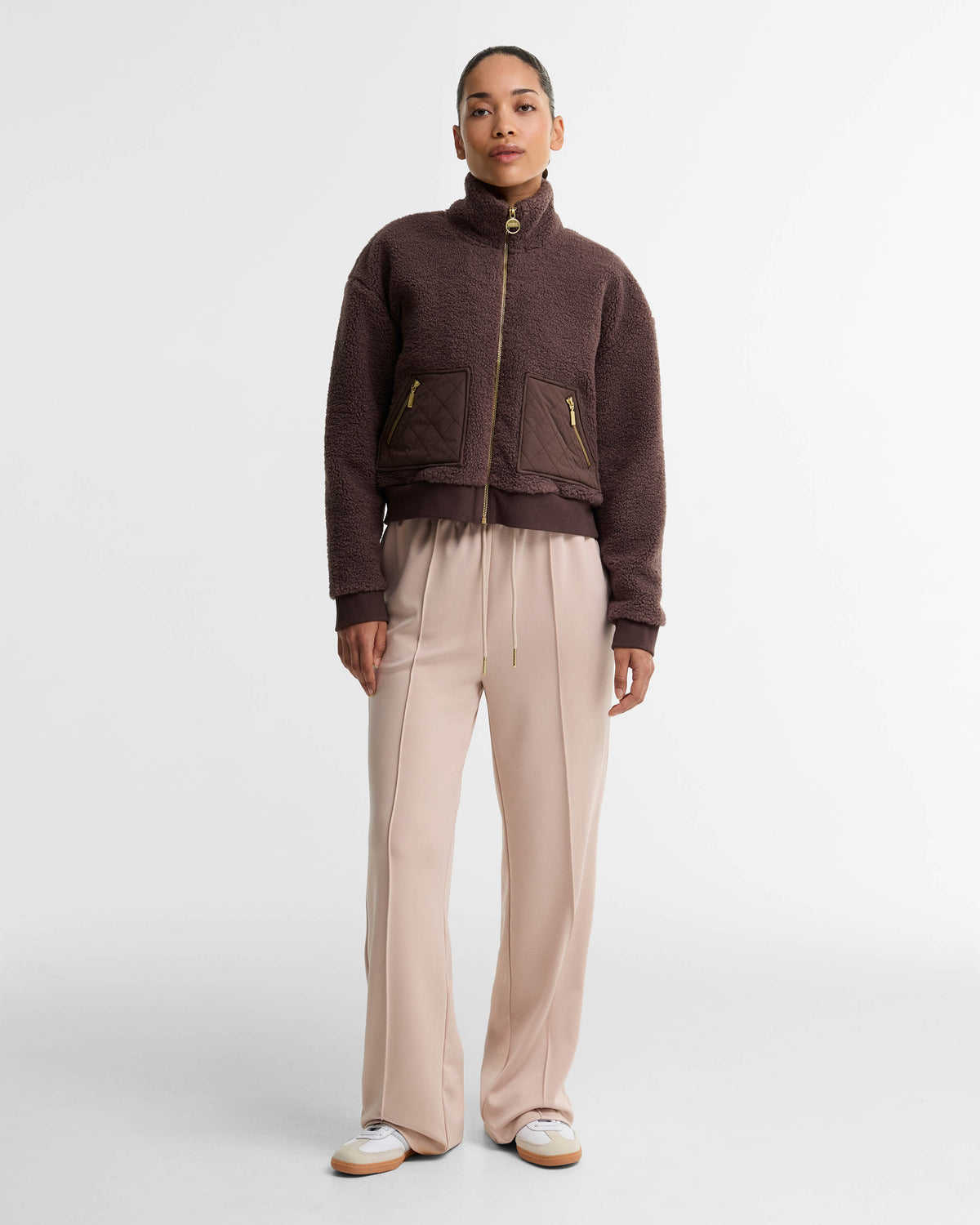 Barbour International Gea Womens Fleece - Truffle | CHO | Designer Womens Fleece Jackets