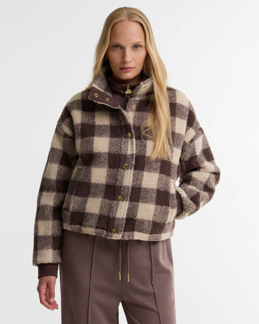 Barbour International Amaya Womens Button Up Fleece - Truffle Multi | CHO | Designer Womens Fleece Jackets
