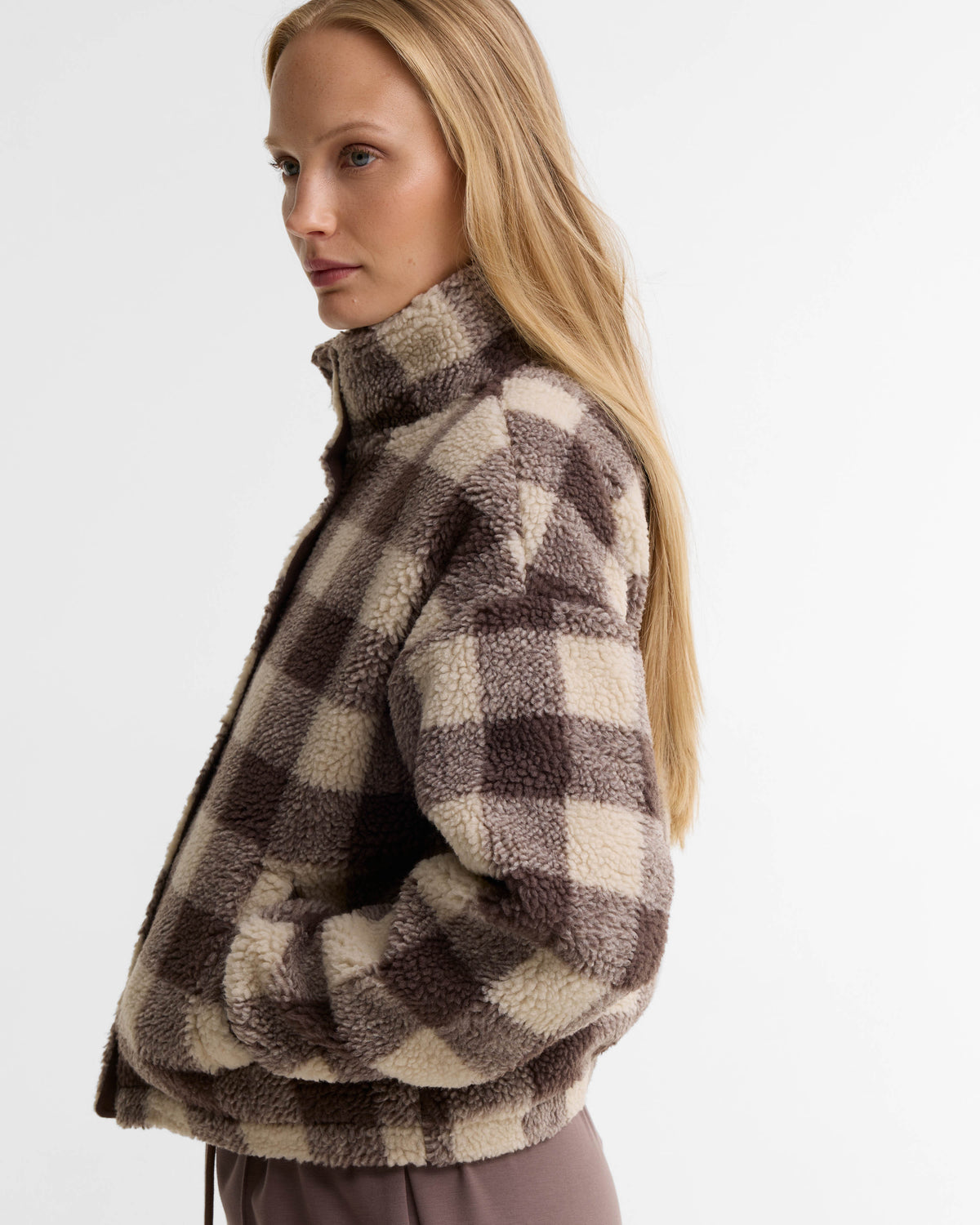 Barbour International Amaya Womens Button Up Fleece - Truffle Multi | CHO | Designer Womens Fleece Jackets
