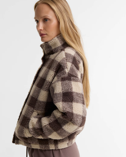Barbour International Amaya Womens Button Up Fleece - Truffle Multi | CHO | Designer Womens Fleece Jackets
