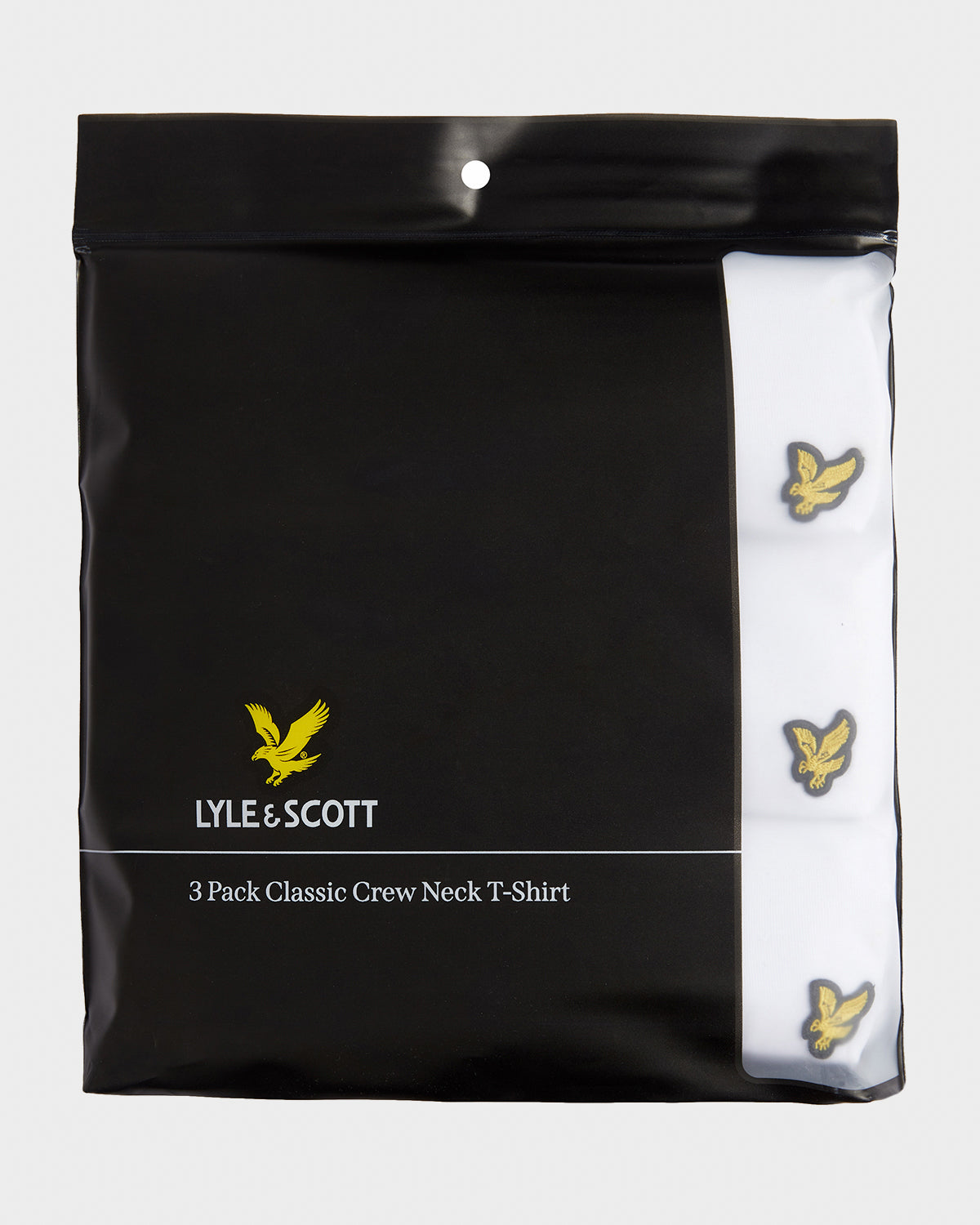Lyle & Scott Mens Basic 3 Pack T-Shirts - 626 White | CHO | Designer Mens Short Sleeve T-Shirts & Tops