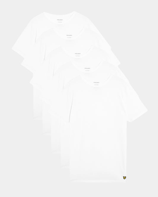 Lyle & Scott Basic 5 Pack T-Shirt - 626 White
