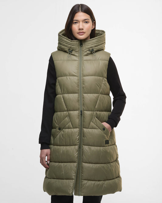 Barbour International Cecilla Womens Puffer Gilet - Dusky Khaki