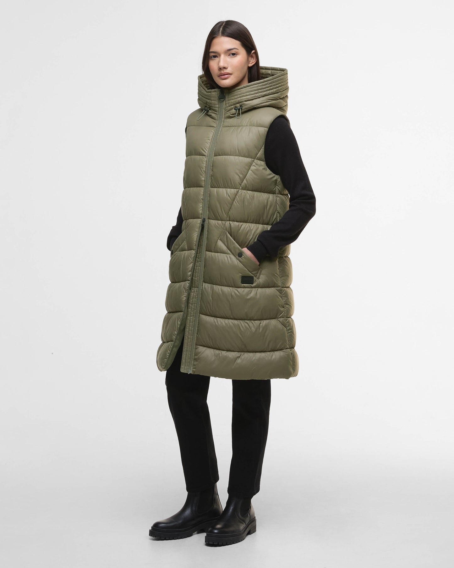 Barbour International Cecilla Womens Puffer Gilet - Dusky Khaki
