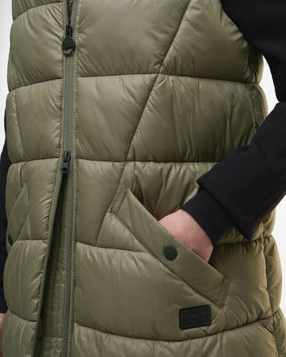 Barbour International Cecilla Womens Puffer Gilet - Dusky Khaki