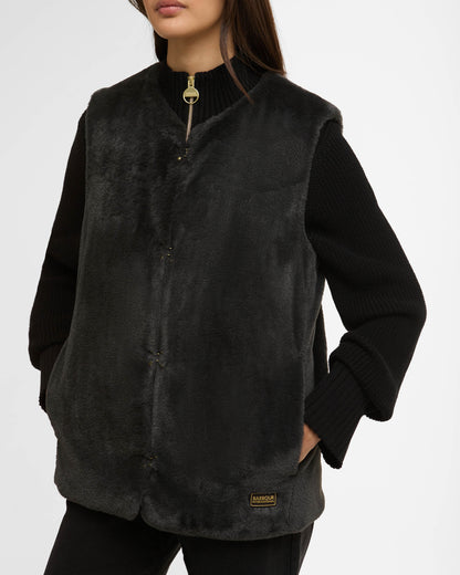 Barbour International Milan Womens Fur Gilet - Black