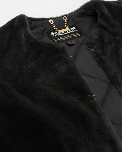 Barbour International Milan Womens Fur Gilet - Black