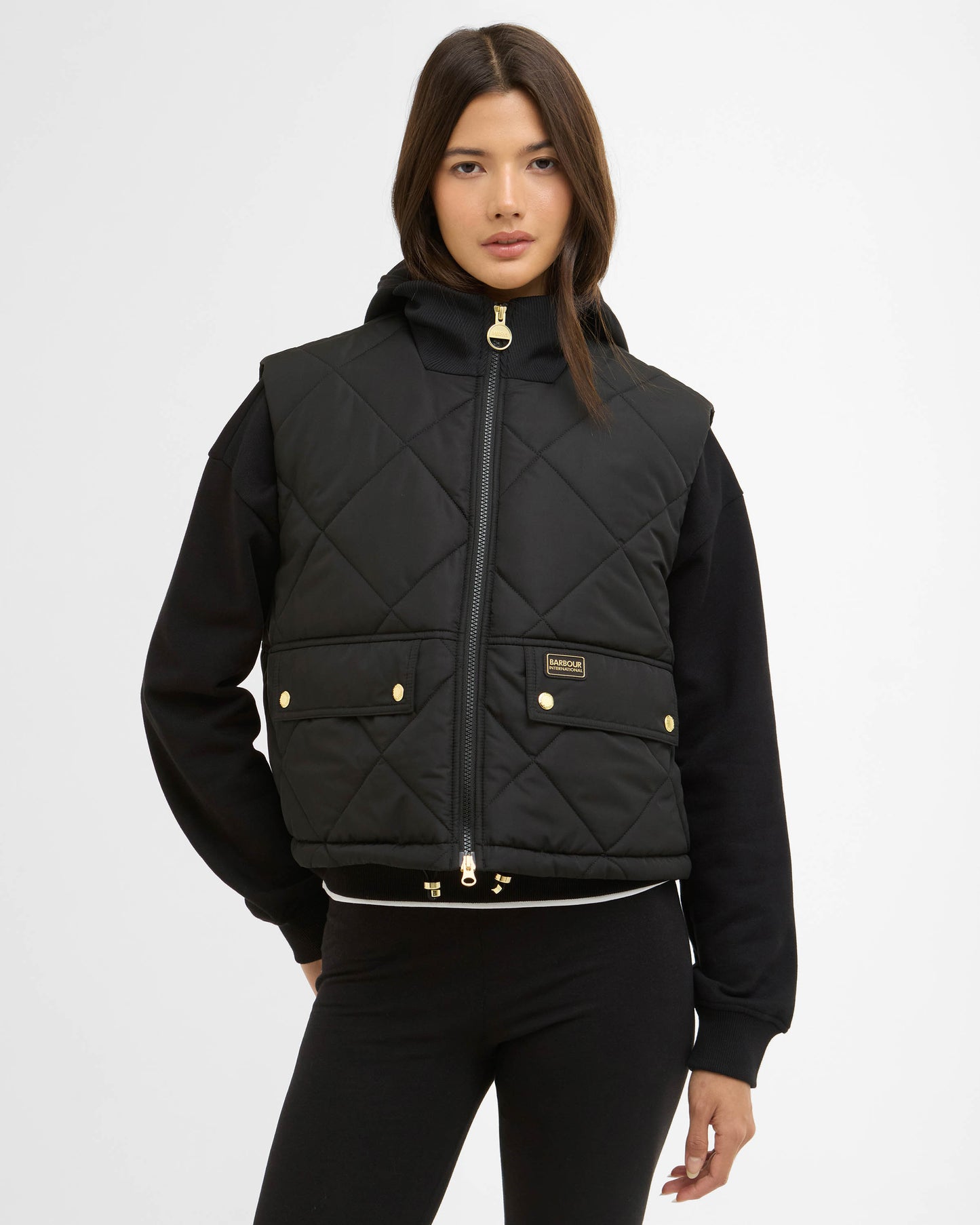 Barbour International Nia Womens Gilet - Black | CHO | Designer Womens Padded Gilets