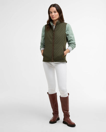Barbour Basswood Womens Gilet - Olive | CHO | Designer Womens Padded Gilets