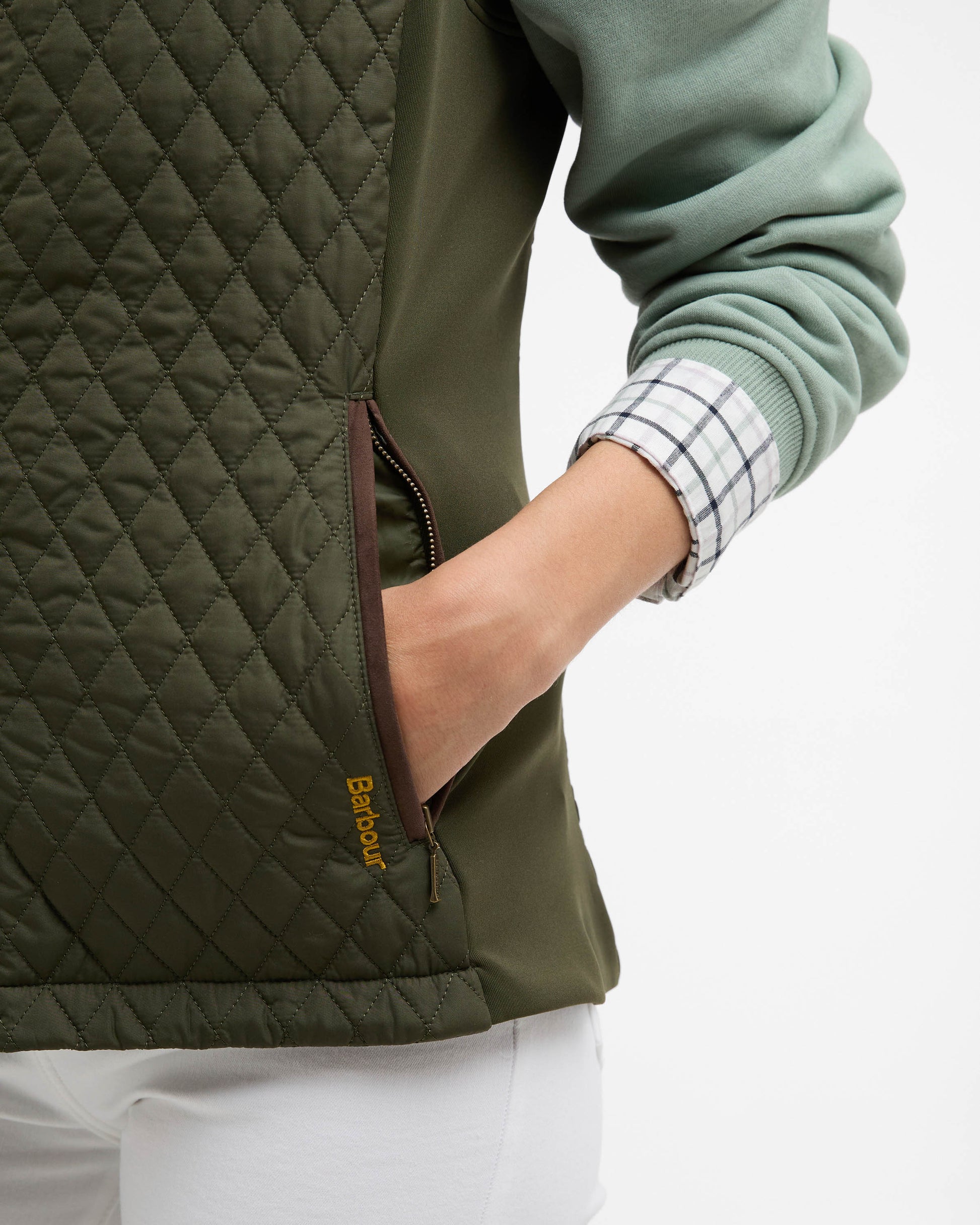 Barbour Basswood Womens Gilet - Olive | CHO | Designer Womens Padded Gilets