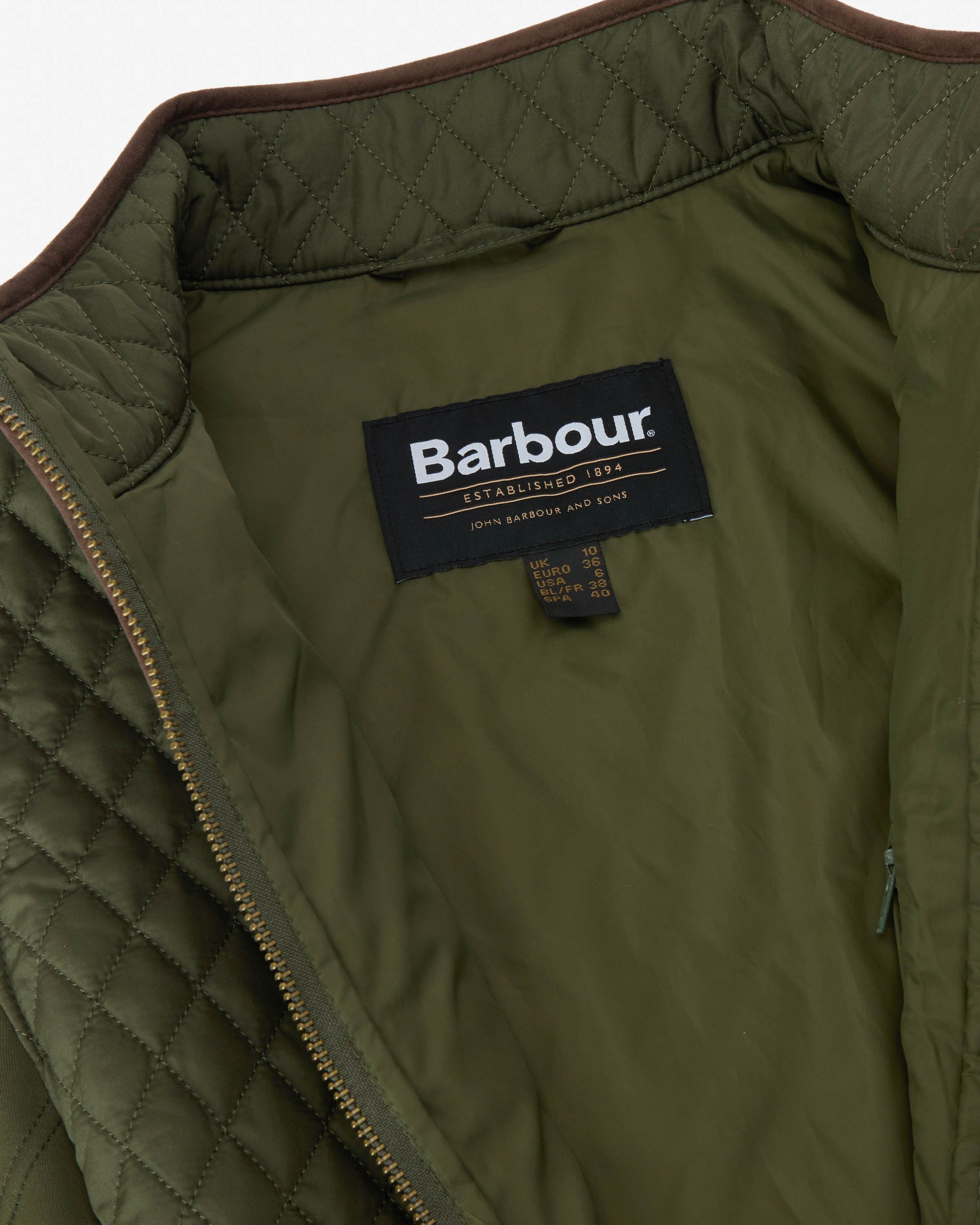 Barbour Basswood Womens Gilet - Olive | CHO | Designer Womens Padded Gilets