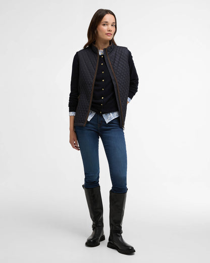 Barbour Basswood Womens Gilet - Dark Navy | CHO | Designer Womens Padded Gilets