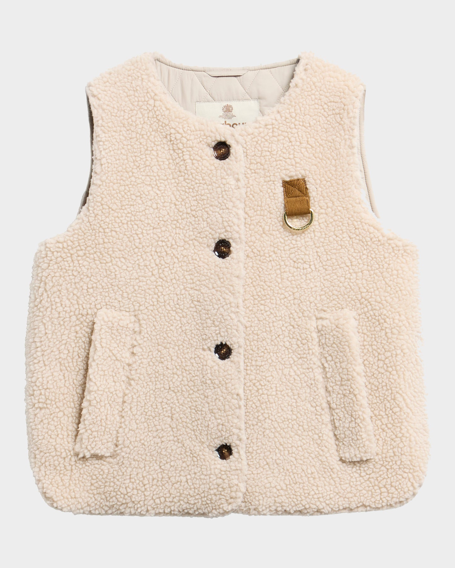 Barbour Bowes Womens Fleece Gilet - Ecru | CHO | Designer Womens Fleece Gilets