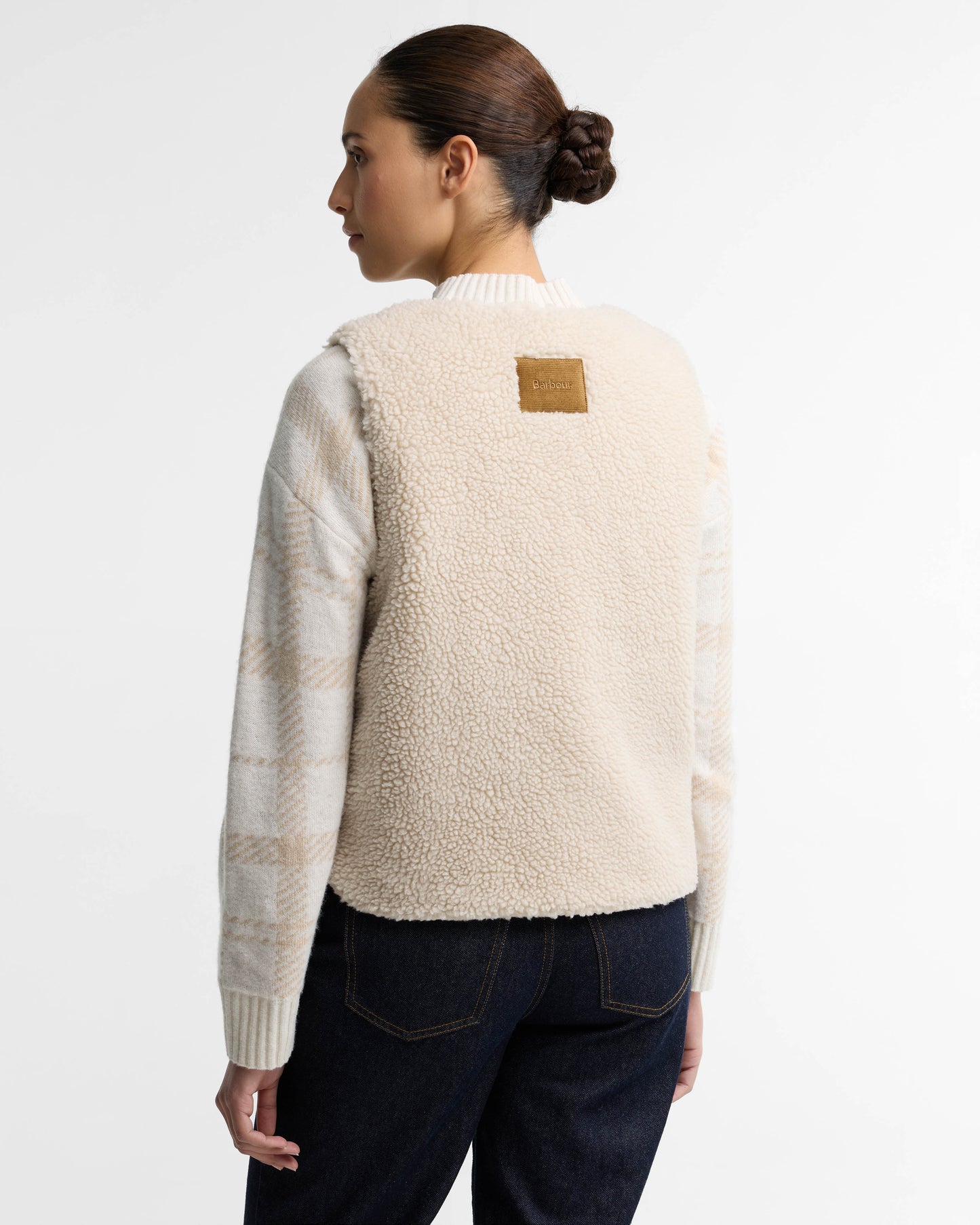 Barbour Bowes Womens Fleece Gilet - Ecru | CHO | Designer Womens Fleece Gilets