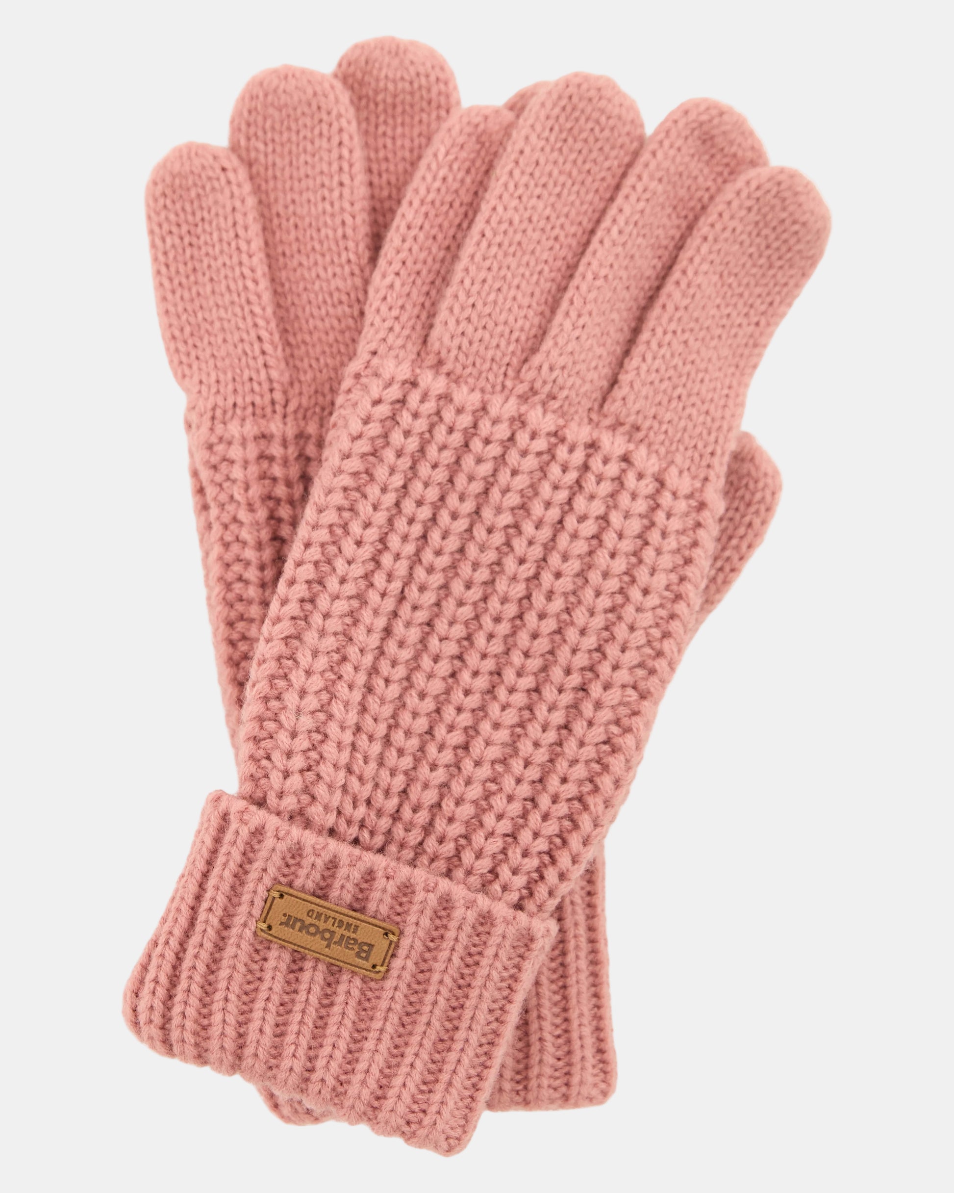 Barbour Saltburn Womens Knitted Gloves - Dusty Pink | CHO | Designer Womens Gloves & Mittens