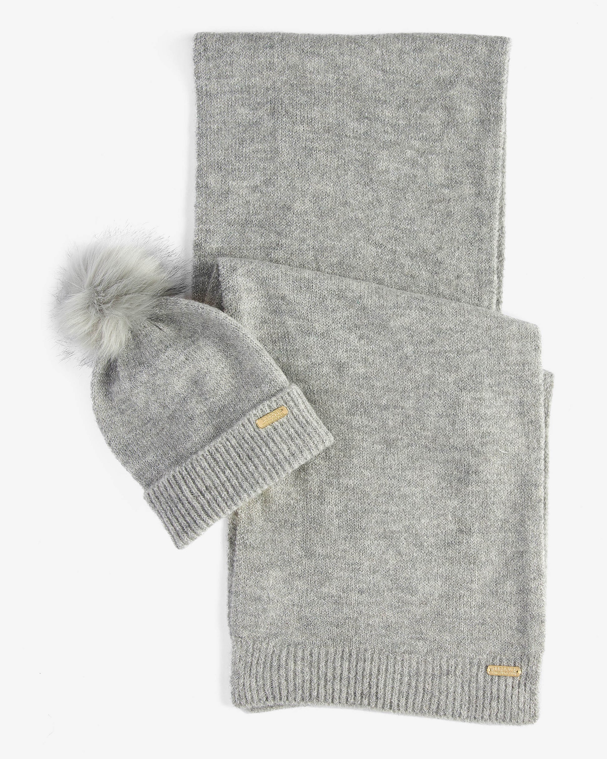 Barbour International Sparkle Womens Beanie/Scarf - Grey Marl | CHO | Designer Womens Beanies