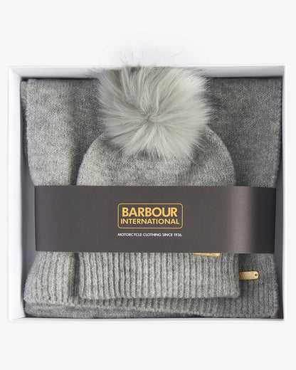 Barbour International Sparkle Womens Beanie/Scarf - Grey Marl | CHO | Designer Womens Beanies