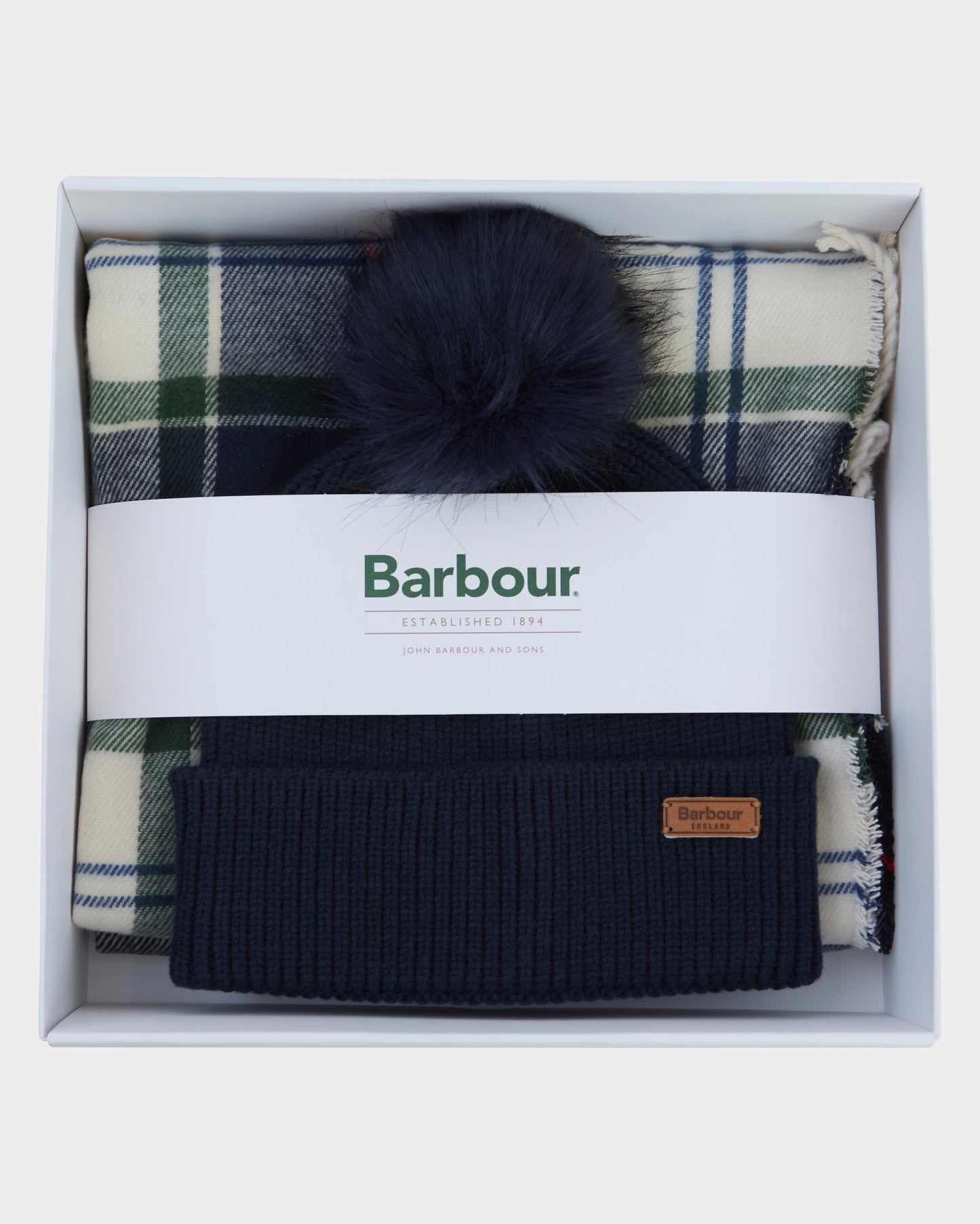 Barbour Dover Beanie & Hailes Scarf Gift Set - Light Evergreen