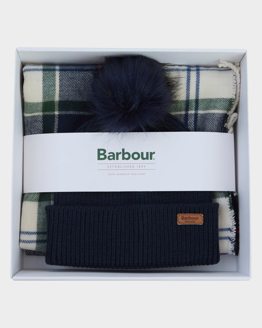 Barbour Dover Beanie & Hailes Scarf Gift Set - Light Evergreen