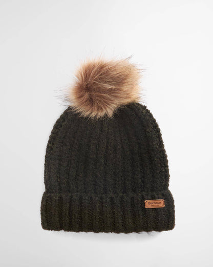 Barbour Saltburn Beanie & Tartan Scarf Set - Ancient Loden/Dk Green - CHO - Designer Unisex Outfit Sets