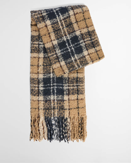 Barbour Saltburn Beanie & Tartan Scarf Set - Birchwood | CHO | Designer Unisex Outfit Sets