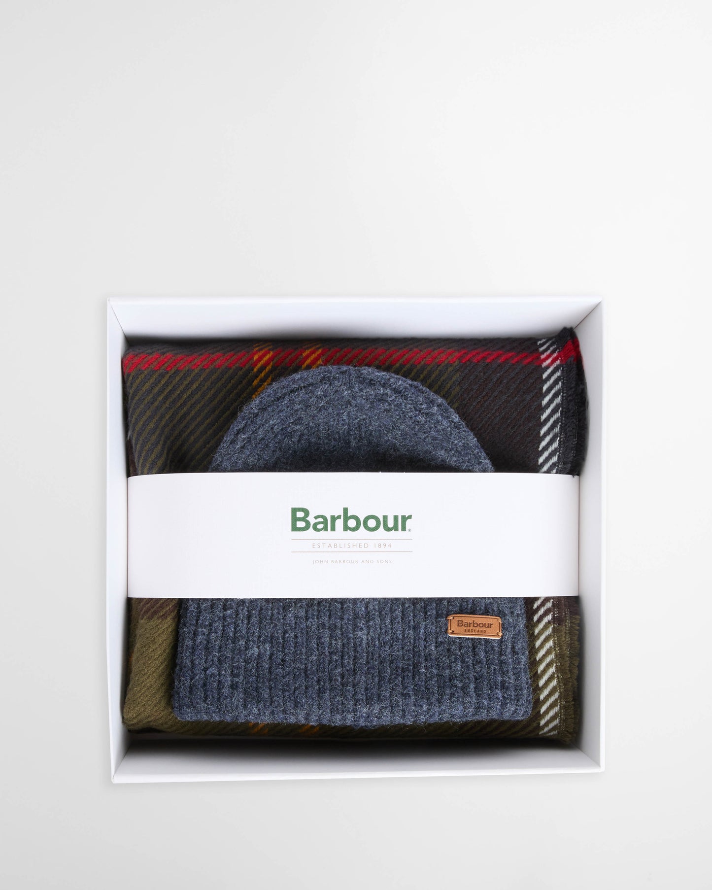 Barbour Womens Pendle Beanie & Blair Scarf Gift Set - Classic Tartan | CHO | Designer Womens Accessory Gift Sets