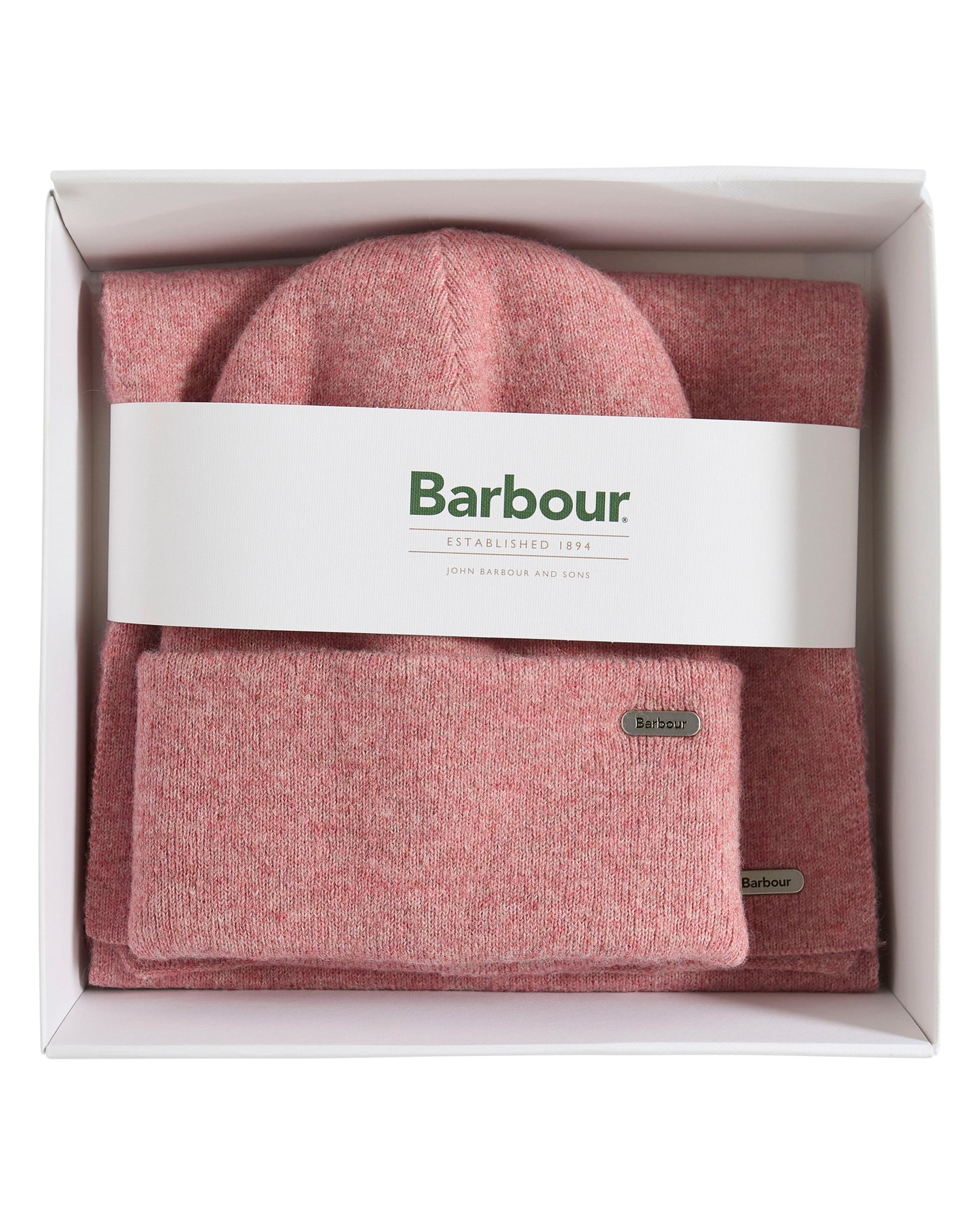Barbour Winona Womens Beanie & Scarf Gift Set - Pink | CHO | Designer Womens Accessory Gift Sets
