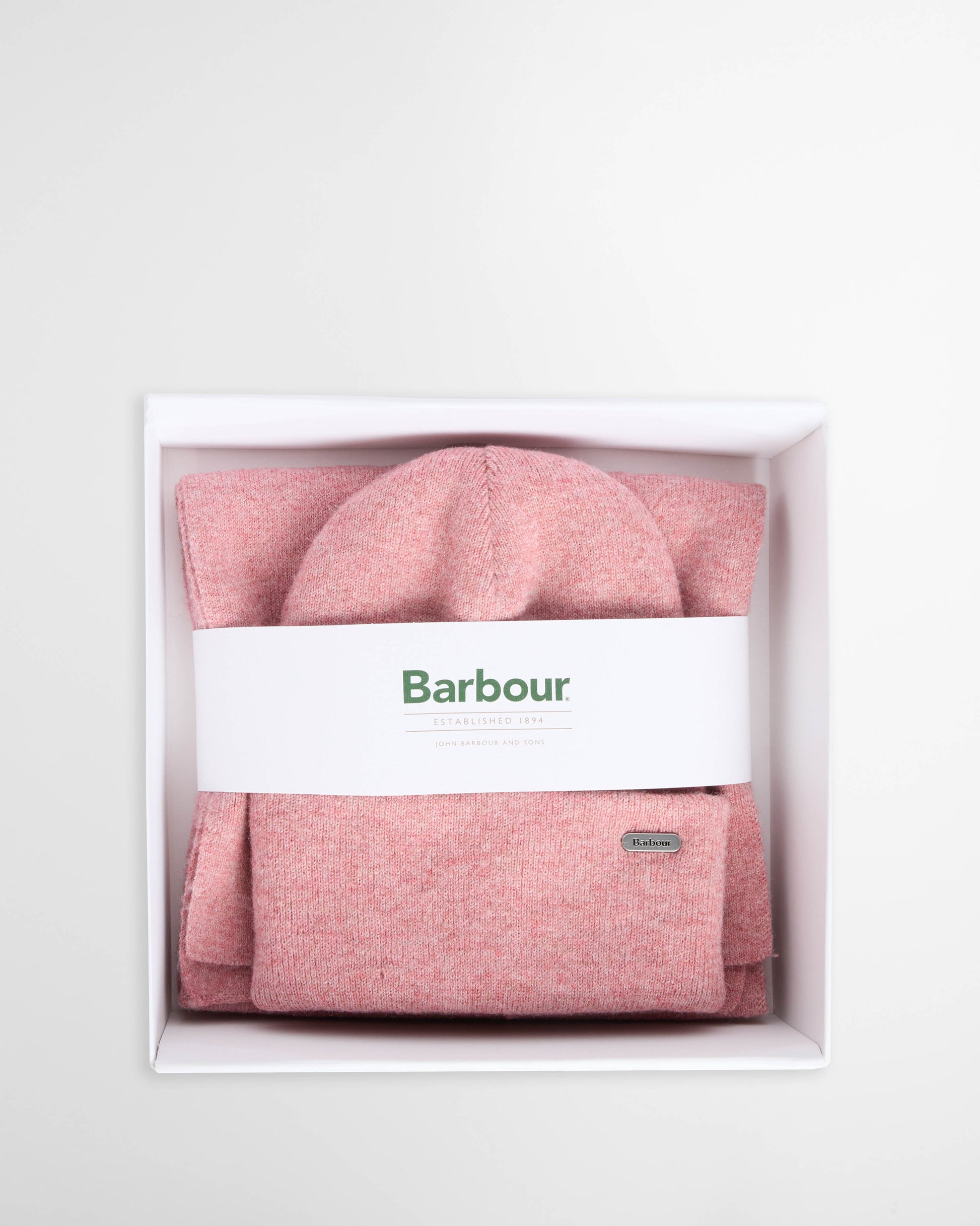 Barbour Winona Womens Beanie & Scarf Gift Set - Pink | CHO | Designer Womens Accessory Gift Sets