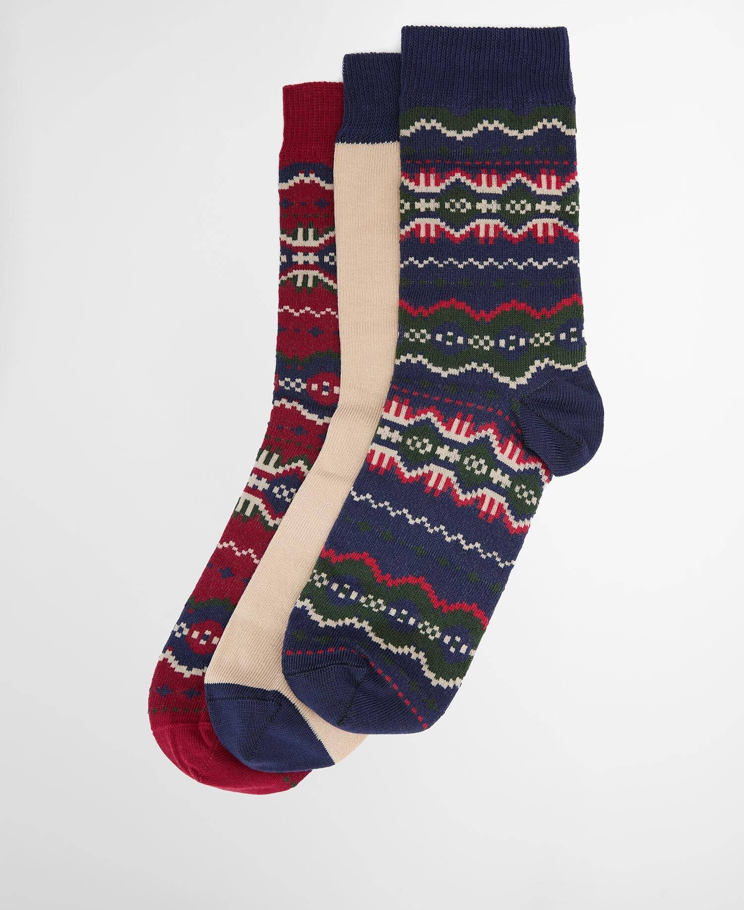 Barbour Helen Womens Fair Isle Sock Gift Set - Festive Fairisle | CHO | Designer Womens Socks