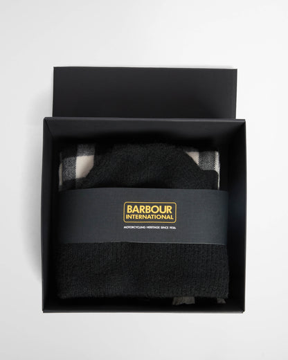Barbour International Kemora Womens Beanie & Scarf Gift Set - Black/Moonbeam