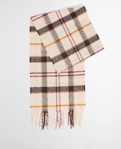 Barbour Olivia Womens Beanie & Scarf Gift Set - Light Muted Tartan | CHO | Designer Womens Accessory Gift Sets