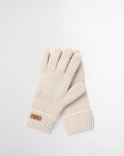 Barbour Pendle Womens Beanie & Gloves Gift Set - Eggshell | CHO | Designer Womens Accessory Gift Sets