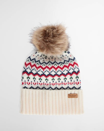 Barbour Holly Womens Beanie & Gloves Gift Set - Antique White