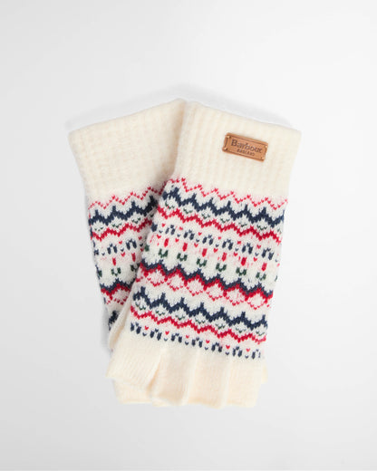 Barbour Holly Womens Beanie & Gloves Gift Set - Antique White