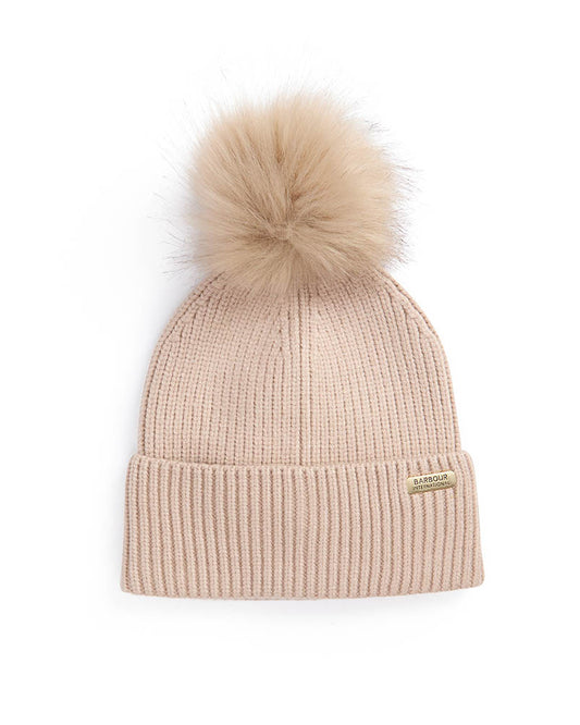 Barbour International Mallory Pom Womens Beanie - Oat