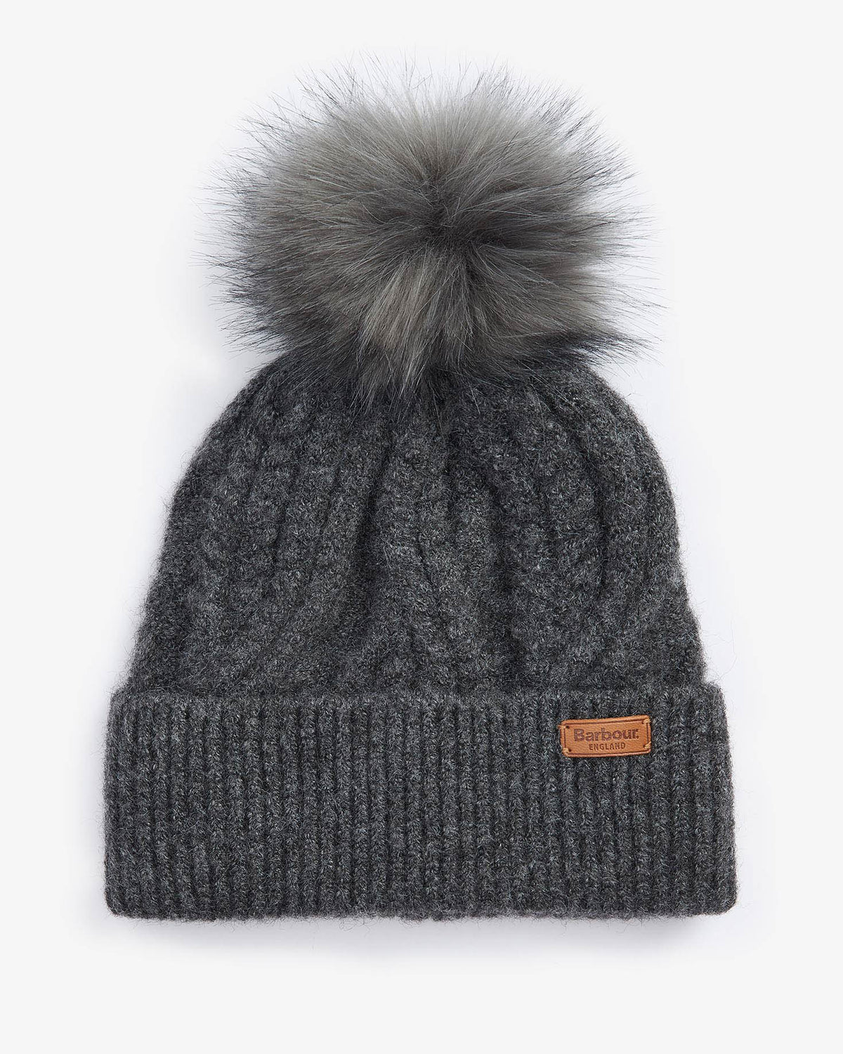 Barbour Elsdon Womens Beanie - Grey, front.