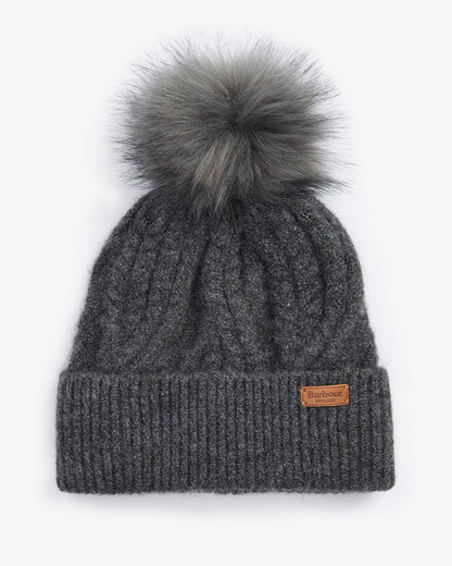 Barbour Elsdon Womens Beanie - Grey, front.