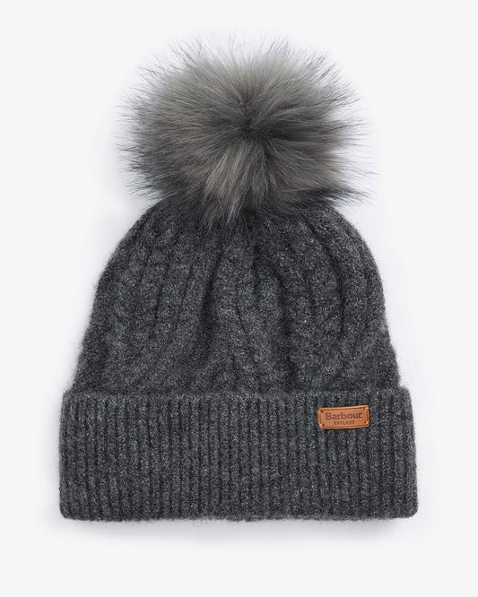 Barbour Elsdon Womens Beanie - Grey, front.