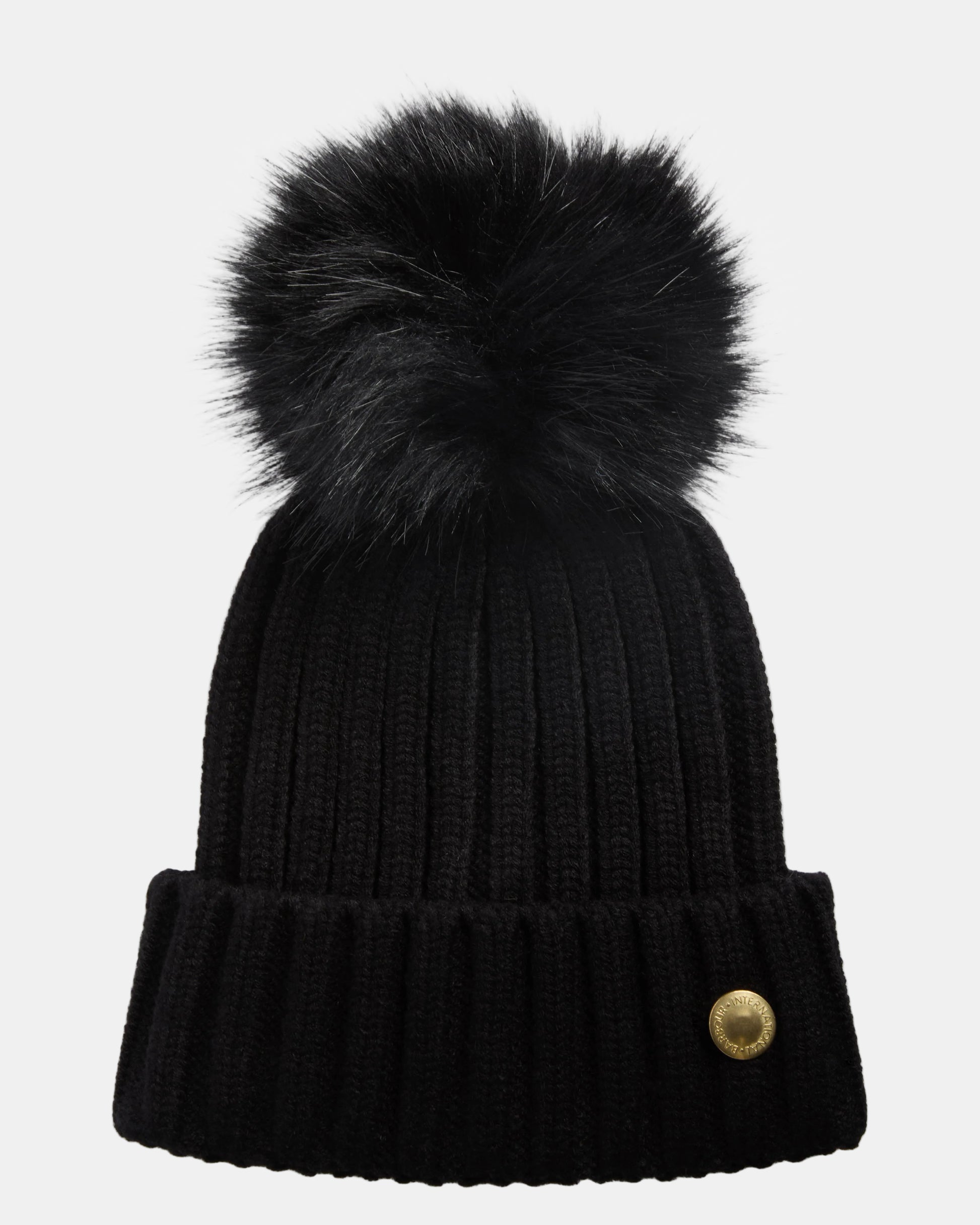 Barbour International Conway Womens Knitted Beanie Hat - Black | CHO | Designer Womens Beanies