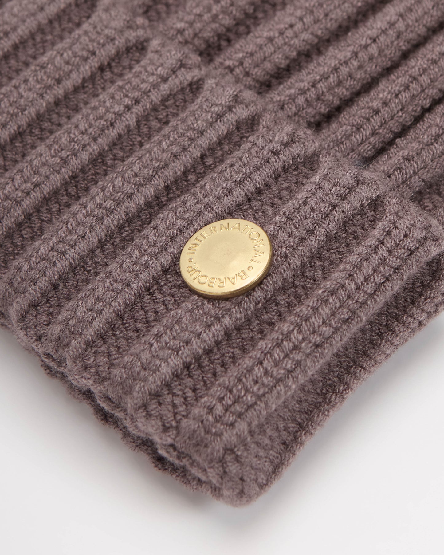 Barbour International Conway Womens Knitted Beanie Hat - Truffle | CHO | Designer Womens Beanies