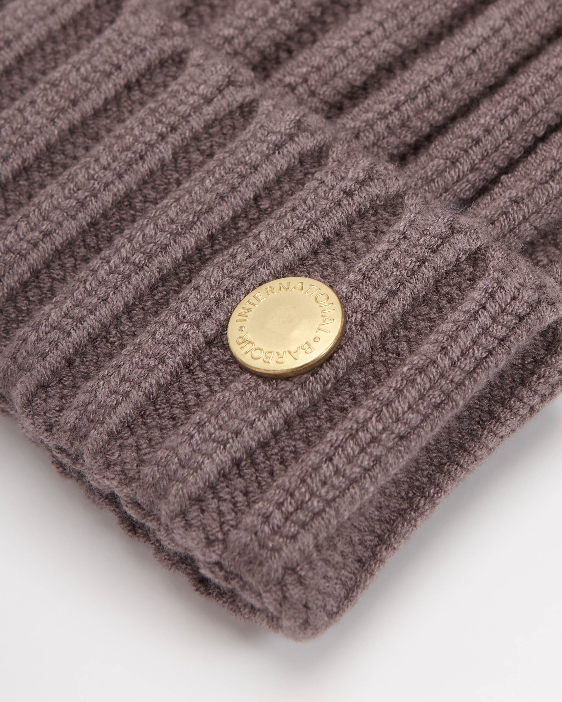 Barbour International Conway Womens Knitted Beanie Hat - Truffle | CHO | Designer Womens Beanies