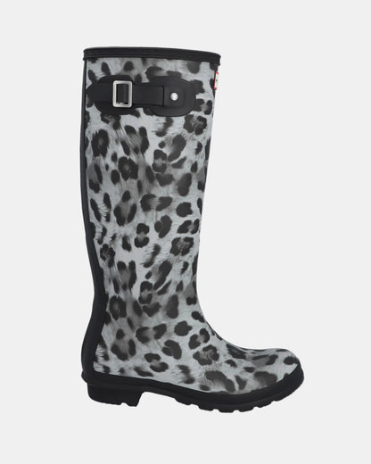 Hunter Womens Original Tall Insulated Snow Leopard Boot - Snow Leopard/Black