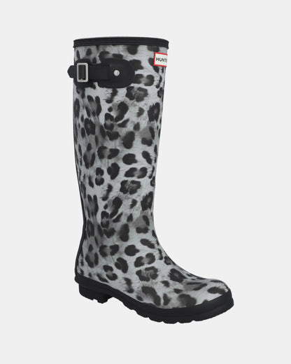 Hunter Womens Original Tall Insulated Snow Leopard Boot - Snow Leopard/Black