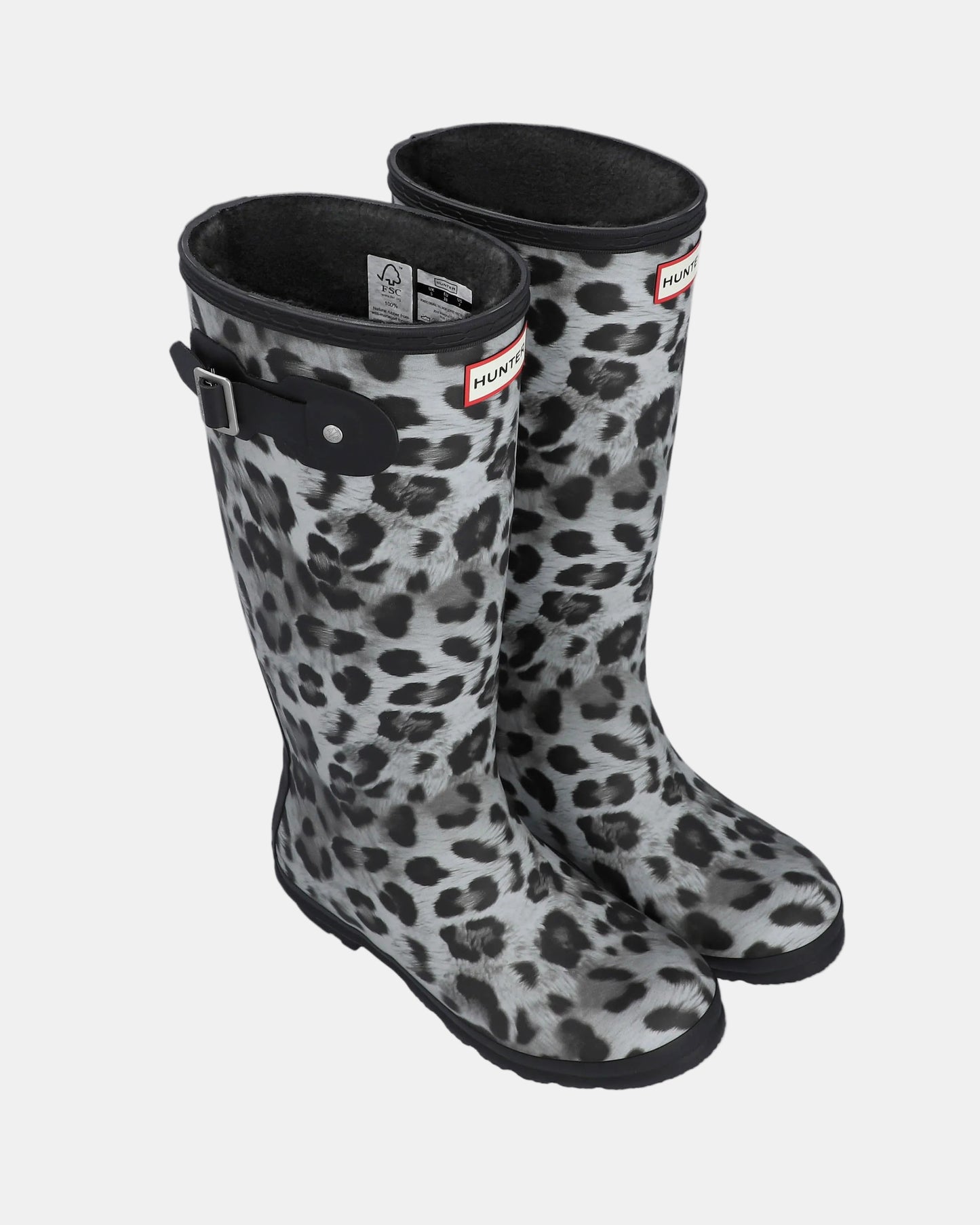 Hunter Womens Original Tall Insulated Snow Leopard Boot - Snow Leopard/Black