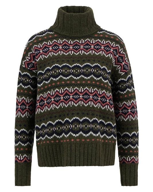 Barbour Helen Womens Knitted Jumper - Olive Multi