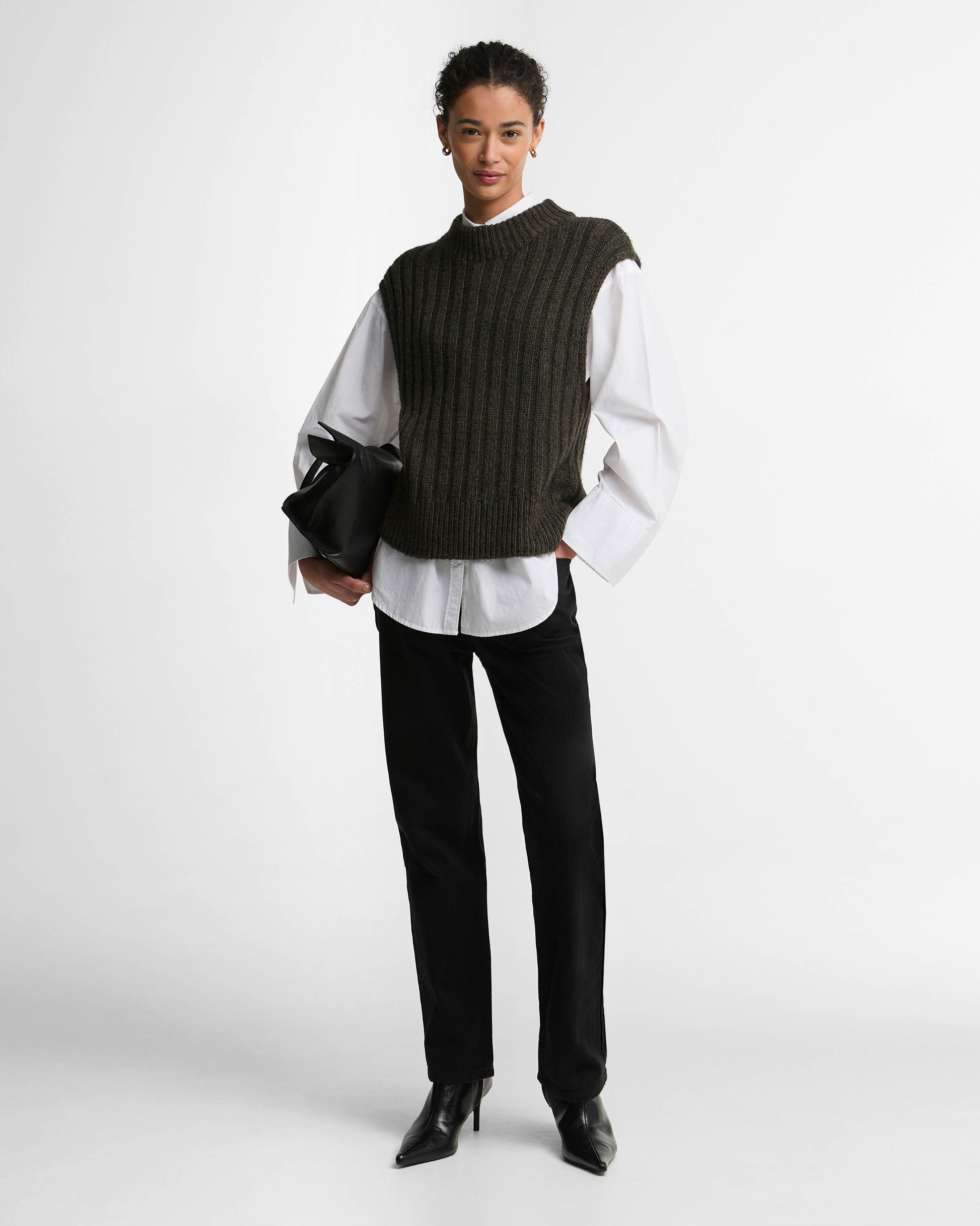 Barbour Anastasia Womens Knitted Vest - Olive Multi | CHO | Designer Womens Knit Tank Tops