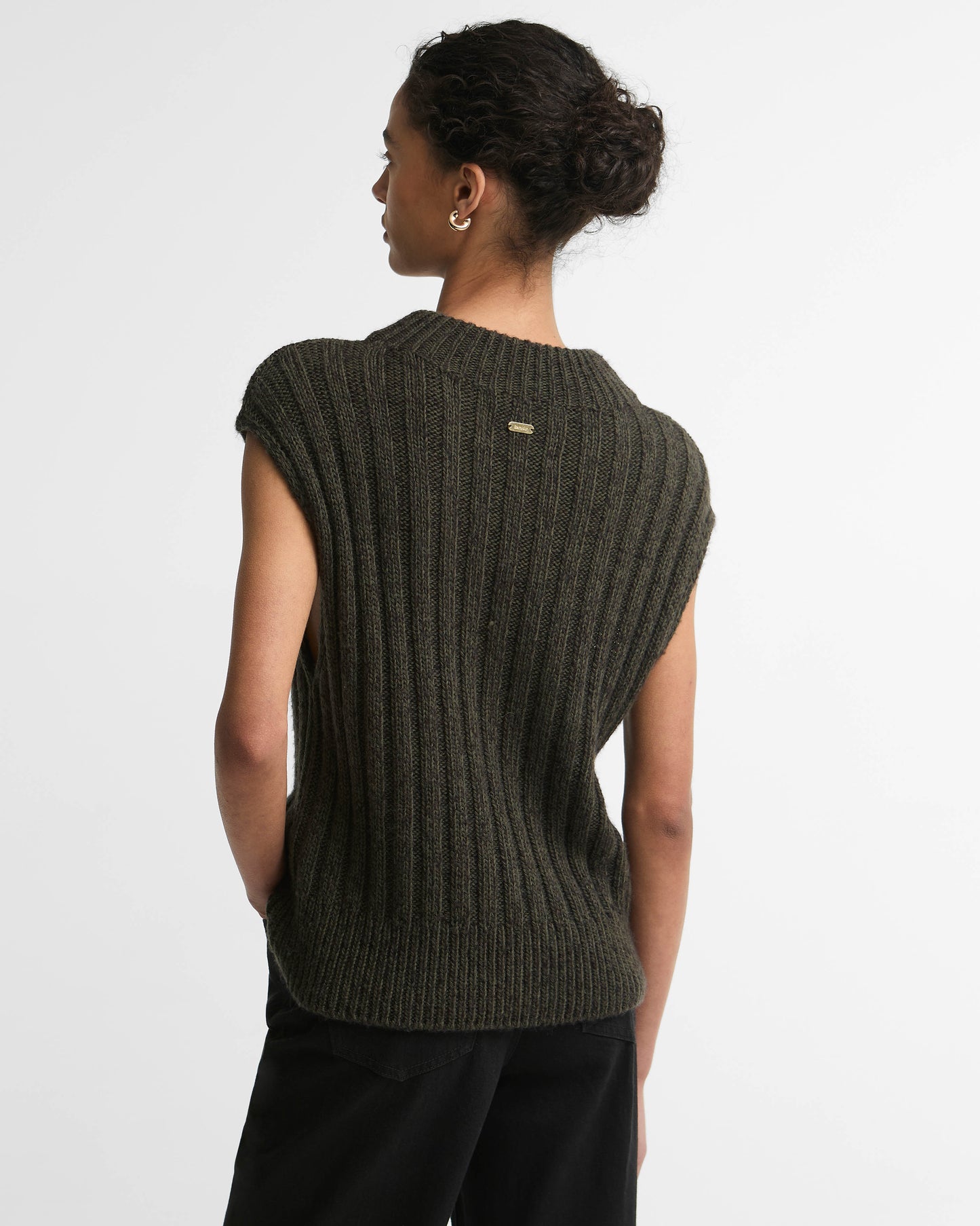 Barbour Anastasia Womens Knitted Vest - Olive Multi | CHO | Designer Womens Knit Tank Tops