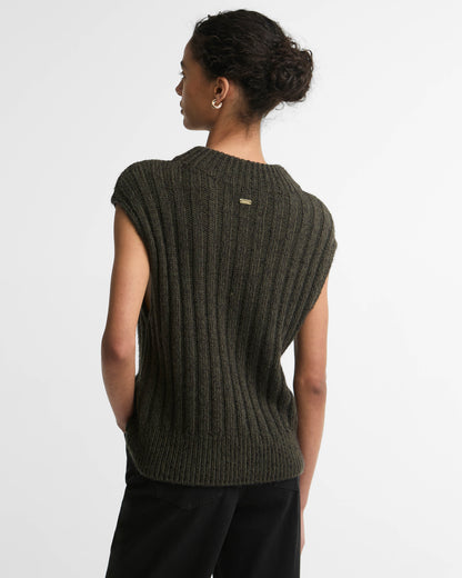 Barbour Anastasia Womens Knitted Vest - Olive Multi | CHO | Designer Womens Knit Tank Tops